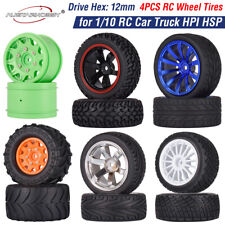 4 peças pneus de borracha Austarhobby RC pneus 12mm rodas de cubo sextavado para carros Traxxas 1/10, usado comprar usado  Enviando para Brazil