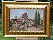 Georg Hemmrich (1874-1939) - Targ konny, Upper Baden Obraz olejny na drewnie na sprzedaż  PL