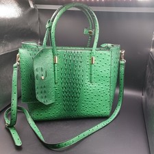 Bolsa de ombro falsa crocodilo PVC vegana verde esmeralda barril alça comprar usado  Enviando para Brazil