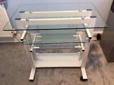 clear glass computer desk for sale  PRESTATYN