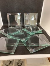 Usado, Lote de 11 quadrados de vidro chanfrado transparente trapézio parte traseira plana 4” comprar usado  Enviando para Brazil