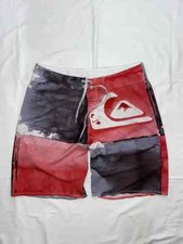 SHORTS DE PRAIA VINTAGE QUIKSILVER GRANDE LOGOTIPO PRANCHA DE NATAÇÃO SURF Y2K EUA TAMANHO 33 CRUZ, usado comprar usado  Enviando para Brazil