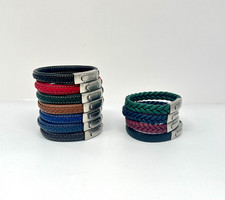 Pulseira/pulseira masculina de couro com fecho de mola de metal escovado comprar usado  Enviando para Brazil