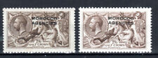 Marruecos Agencias 1914-31 2s 6d GB "Caballos de Mar" valores opcionales SG 50-51 2 tonos MH segunda mano  Embacar hacia Mexico
