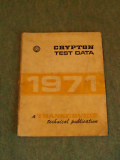 Crypton test data for sale  LINCOLN