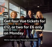 Vue cinema tickets for sale  LONDON