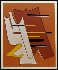 Alberto MAGNELLI : Composition abstraite sur fond marron, lithographie 1952 comprar usado  Enviando para Brazil