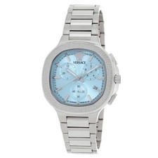 Versace V-Chrono cronógrafo quadrado quartzo mostrador turquesa relógio VEVCA0324 comprar usado  Enviando para Brazil