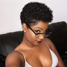 Short Preto Afro Cacheado Ondulado Brasileiro Perucas Cabelo Humano Peruca Renda nenhum Glueless Usa, usado comprar usado  Enviando para Brazil