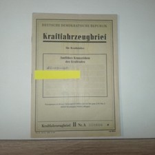 Ddr fahrzeugbrief einer gebraucht kaufen  Altenburg
