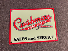 Placa de porcelana vintage Cushman motor scooter motocicleta revendedor serviço de vendas, usado comprar usado  Enviando para Brazil