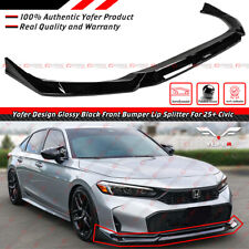 Usado, Para 2025 Up Honda Civic 11ª Geração Yofer Preto Brilhante Front Bumper Lip Splitter comprar usado  Enviando para Brazil