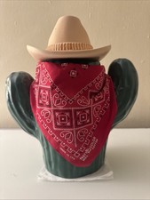 Saguaro Cactus com Chapéu Cowboy Frasco de Biscoito por Treasure Craft Antigo Country Core HTF, usado comprar usado Saguaro Cactus com Chapéu Cowboy Frasco de Biscoito por Treasure Craft Antigo Country Core HTF, usado comprar usado  Enviando para Brazil