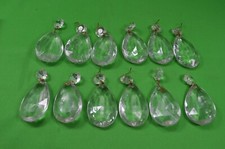 12 lustre vintage prismas de lágrima de cristal, vidro transparente, 2", usado comprar usado  Enviando para Brazil