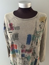 Túnica Ali Miles tamanho G cinza Lagenlook bolsos artísticos cidade centro bicicleta cachorro comprar usado  Enviando para Brazil