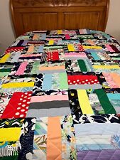 Colcha de retalhos multicolorida tecido de poliéster 72 x 89 cores brilhantes vintage comprar usado  Enviando para Brazil