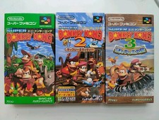 Super Donkey Kong 1 2 3 Nintendo SNES Super Famicom NTSC-J conjunto de jogos na caixa comprar usado  Enviando para Brazil