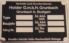 Typenschild holder grunbach gebraucht kaufen  Heimbach