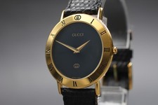 [Exc+5] Relógio masculino GUCCI 3000M 33mm mostrador preto quartzo dourado do Japão comprar usado  Enviando para Brazil