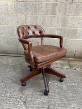 Brown leather chesterfield for sale  TONBRIDGE