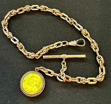 Vintage Duplo Retrato Bronze Relógio de Luto Fob com Corrente, COMO ESTÁ comprar usado  Enviando para Brazil