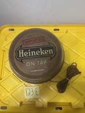 Placa de bar de cerveja vintage 1965 importada Heineken em barril iluminado por torneira comprar usado  Enviando para Brazil