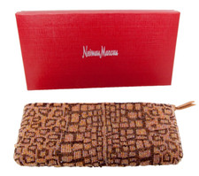 Vintage Neiman Marcus Embreagem Frisada Novo Na Caixa Tubo de Bronze e Opala e Contas Redondas Gol comprar usado  Enviando para Brazil
