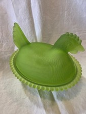 Indiana Glass Hen On Nest Satin Green 7" Candy Dish comprar usado Indiana Glass Hen On Nest Satin Green 7" Candy Dish comprar usado  Enviando para Brazil