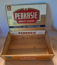Caixa de charuto vintage PERKASIE com selo fiscal Perkasie PA 1930s comprar usado  Enviando para Brazil