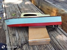 Antigo Barco de Madeira Cruzador de Cabine de Luxo Azul Vermelho Marrom Japão "IMPY" 12" comprar usado  Enviando para Brazil