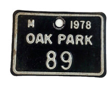 Usado, Decoração de parede vintage Oak Park Illinois 1978 licença fiscal motocicleta homem caverna garagem comprar usado  Enviando para Brazil