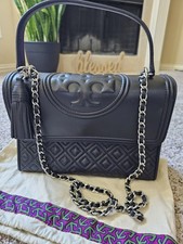 Tory Burch Fleming Cabrio torba na ramię czarna srebrna na sprzedaż  Wysyłka do Poland