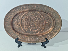 Bandeja de cobre vermelha persa vintage feita à mão. comprar usado  Enviando para Brazil