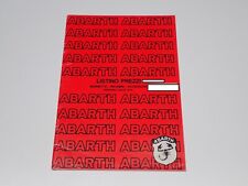 Abarth catalogo listino usato  Bussoleno