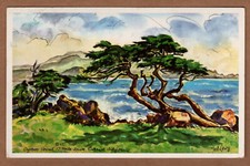 Cartão postal Cypress Point 17 Mile Drive Carmel California Monterey Ted Lewy 1954 comprar usado  Enviando para Brazil