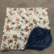 Cobertor azul ervilha bebê veado renas árvores brancas alce cachecol Lovey 30 x 30 comprar usado  Enviando para Brazil