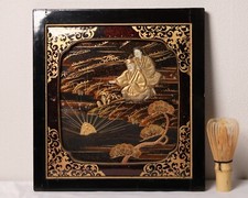 Painel de parede de laca japonesa paisagem dourada e idosos era Meiji comprar usado  Enviando para Brazil