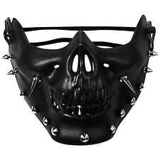 Máscara facial Steampunk caveira meia máscara de couro ecológico cravada máscara gótica fantasias de Halloween, usado comprar usado  Enviando para Brazil