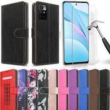 Capa telefone suporte flip carteira couro + vidro temperado para Xiaomi Redmi 10 comprar usado  Enviando para Brazil