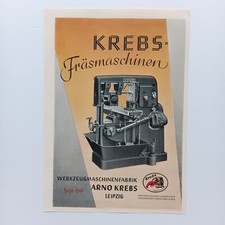 1943 Arno Krebs Fräsmaschinen Leipzig, Werbeanzeige, Werbung, Clipping, usado comprar usado  Enviando para Brazil
