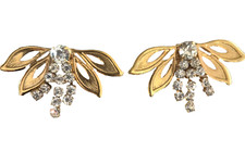Clipes de sapato vintage strass arcos em tom de ouro década de 1980 clipe bling em joias 6cm comprar usado  Enviando para Brazil