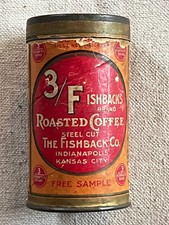 3/F Fishbacks Marca Torrado Café Indianápolis Kansas City Amostra Grátis 3.5" Lata comprar usado  Enviando para Brazil