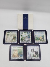 Vintage Pimpernel COFFEE CATS (Conjunto de 5) Feito na Inglaterra - Caixa Original, usado comprar usado  Enviando para Brazil
