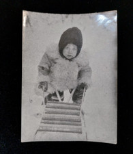 Foto infantil de inverno com trenó. 1966. 3х4 comprar usado  Enviando para Brazil