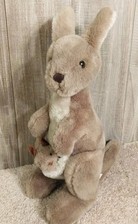 Australian Windmill Toys Kangaroo & Joey Baby Brown Plush 17" Standing, Adorável comprar usado  Enviando para Brazil