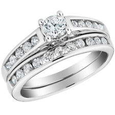 Conjunto de 2 peças de anel de casamento de noivado de diamante 1/2 quilate ouro branco 10k comprar usado  Enviando para Brazil