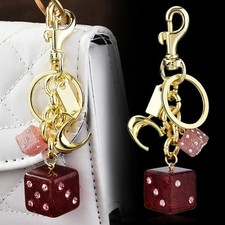 Novo com etiquetas Coach Dice Cluster Bolsa Charme Chaveiro Ouro Rosa Glitter Resina comprar usado  Enviando para Brazil