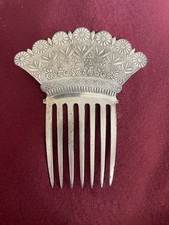 Usado, Pente de cabelo vitoriano antigo ornamentado placa de prata escolha tiara design margarida comprar usado  Enviando para Brazil