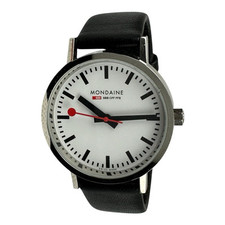 Relógio feminino Mondaine ferroviário suíço automático mostrador branco pulseira de couro preto 33mm comprar usado  Enviando para Brazil