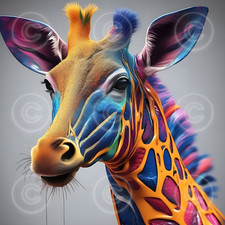 Papel de parede imagem digital fundo desktop arte IA - girafa abstrata comprar usado  Enviando para Brazil